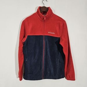Columbia red and blue zip up fleece men's size small